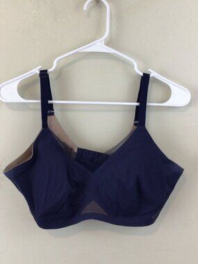 Honeylove Navy Blue Bra with Mesh Inserts